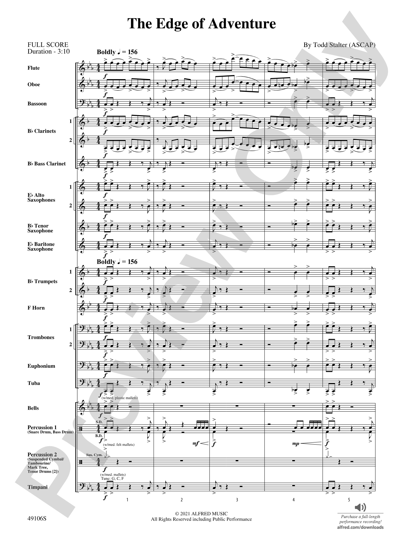 The Edge of Adventure: Concert Band Conductor Score & Parts