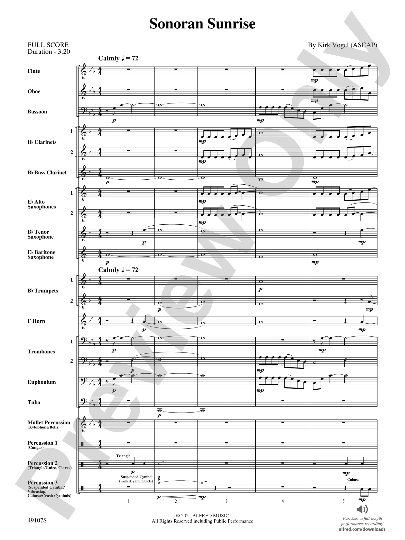 Sonoran Sunrise: Concert Band Conductor Score & Parts