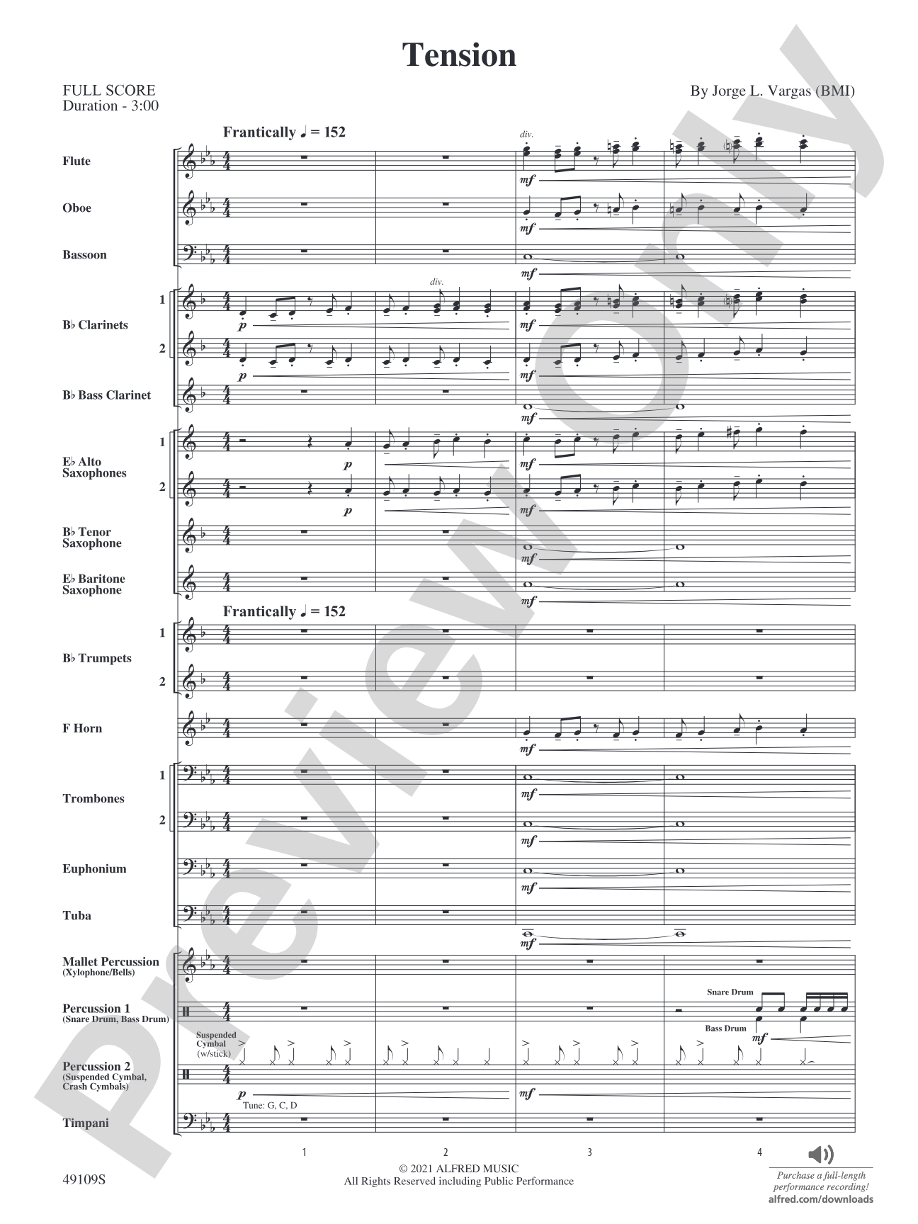 Tension: Concert Band Conductor Score & Parts