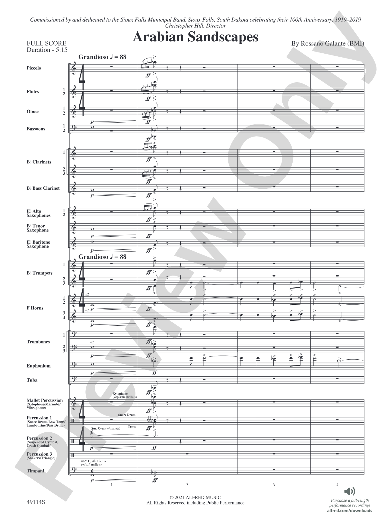 Arabian Sandscapes: Concert Band Conductor Score & Parts