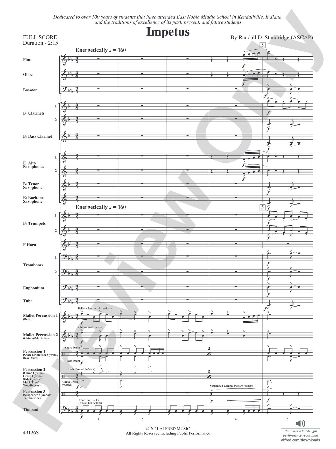Impetus: Concert Band Conductor Score & Parts
