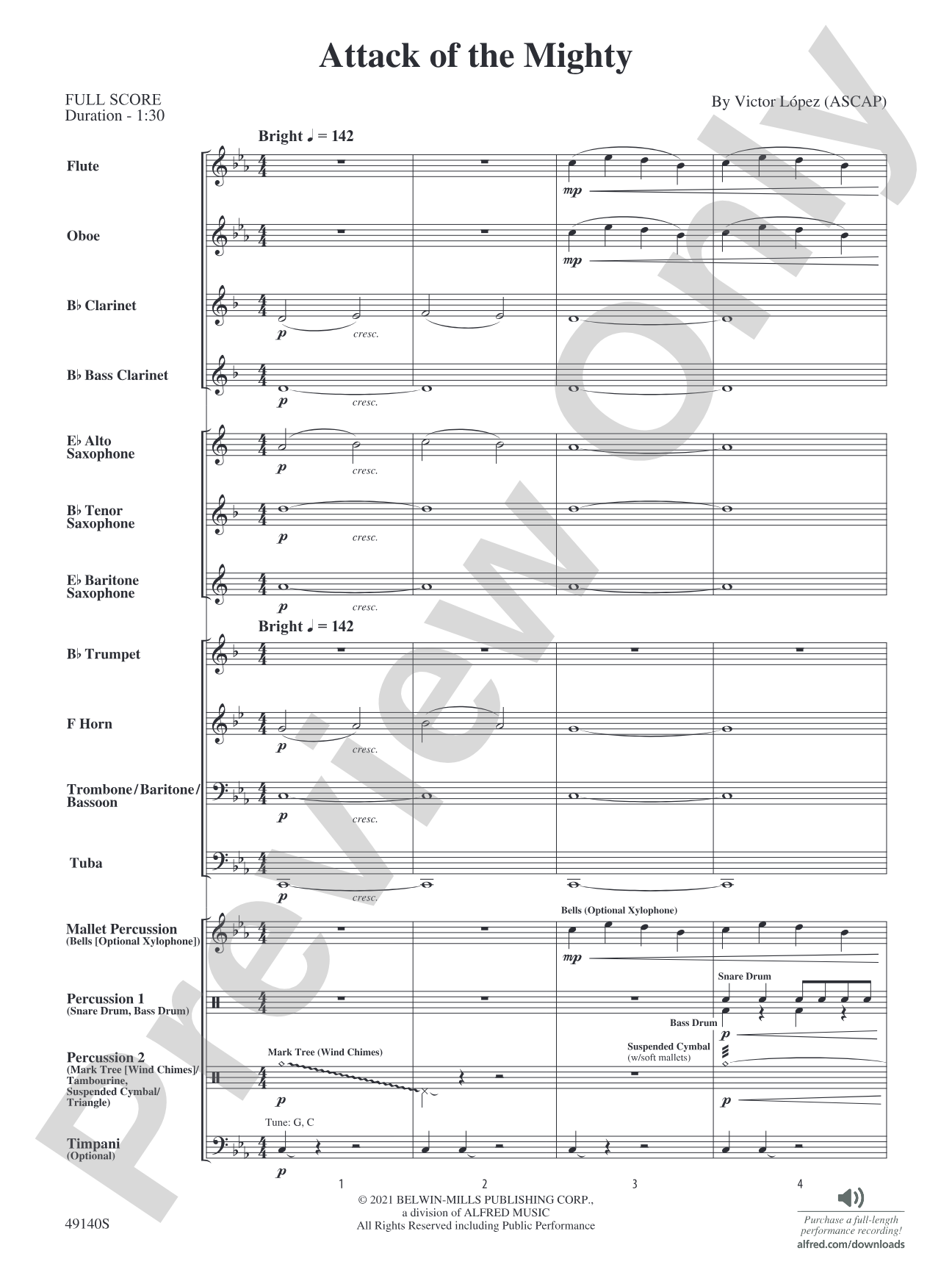 Attack of the Mighty: Concert Band Conductor Score & Parts