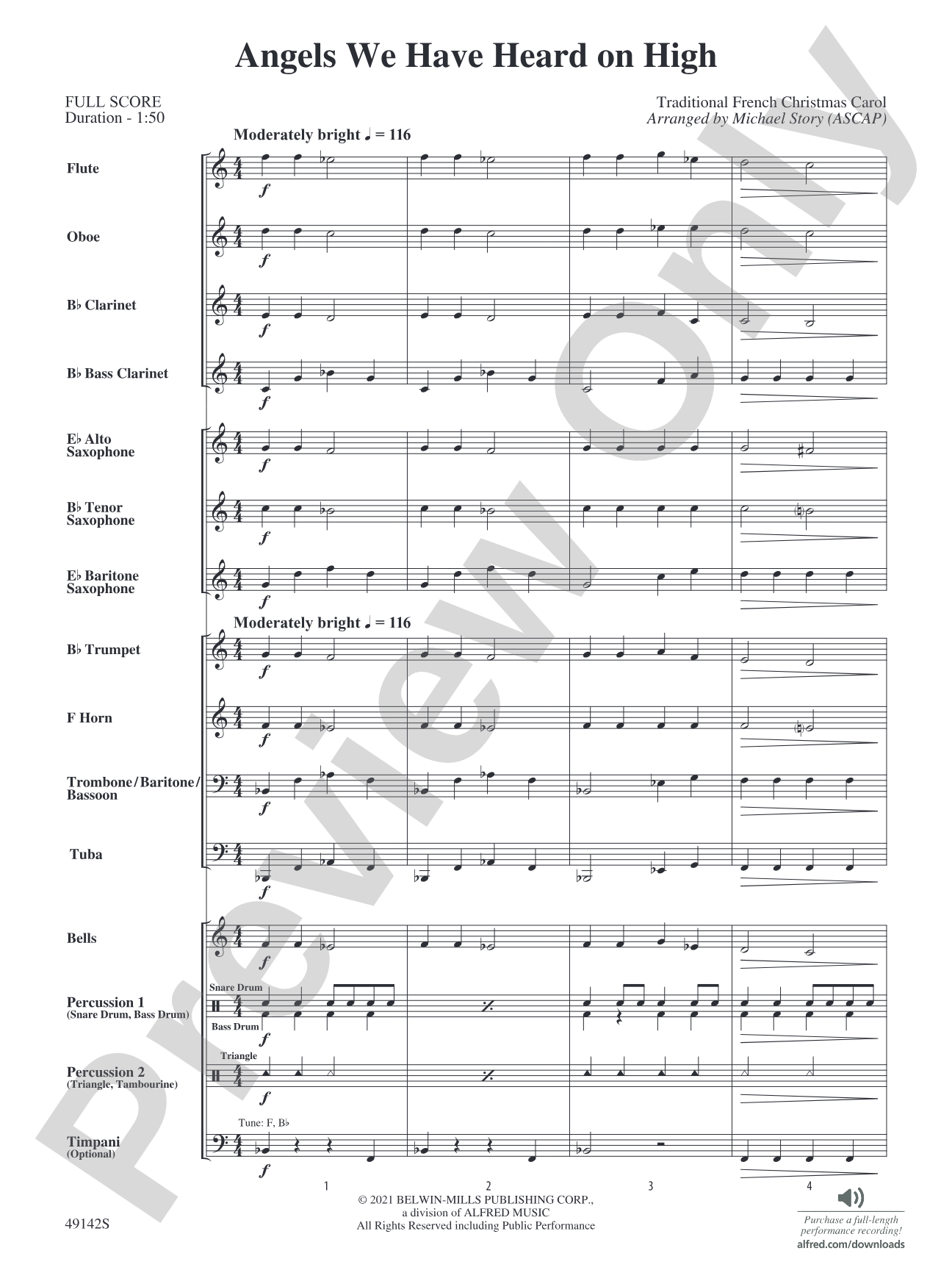 Angels We Have Heard on High: Concert Band Conductor Score & Parts