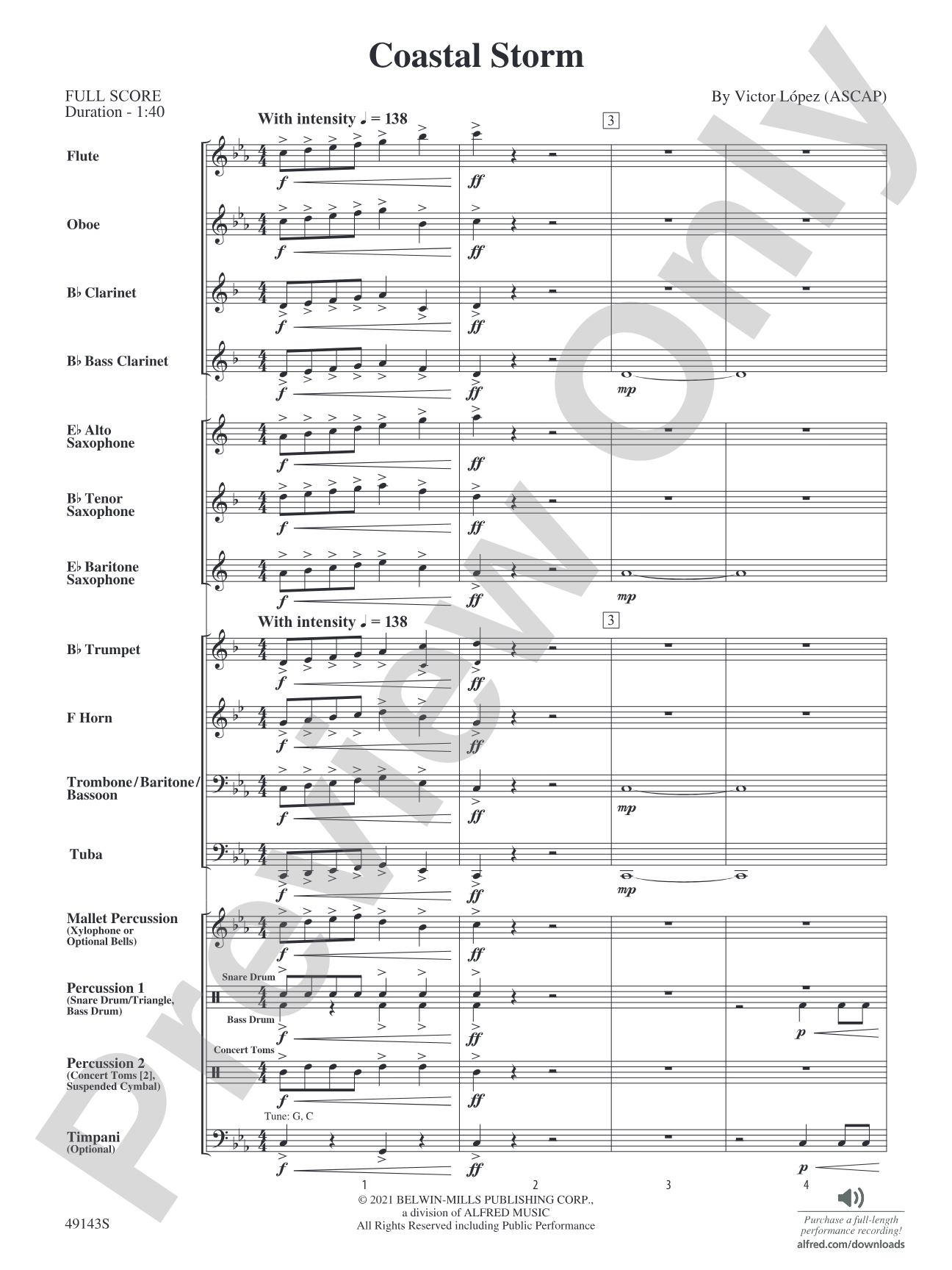 Coastal Storm: Concert Band Conductor Score & Parts