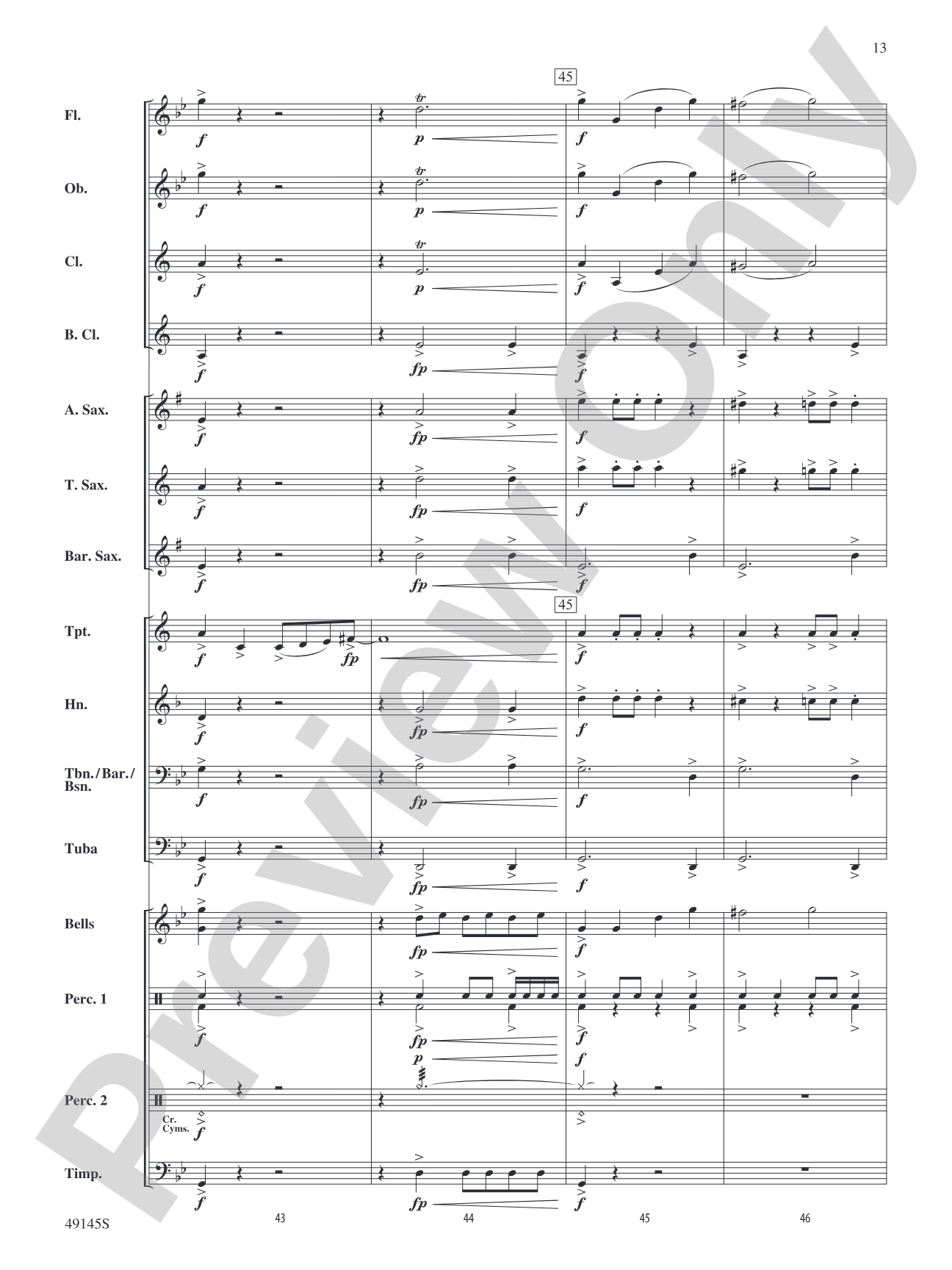 Crossfade: Concert Band Conductor Score & Parts