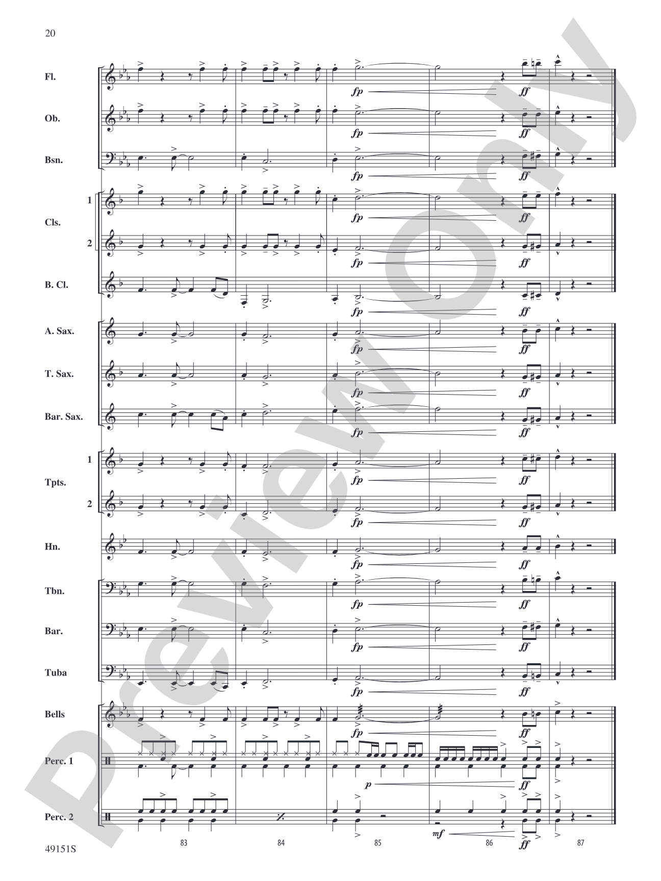 A Dua Lipa Duo: Concert Band Conductor Score & Parts