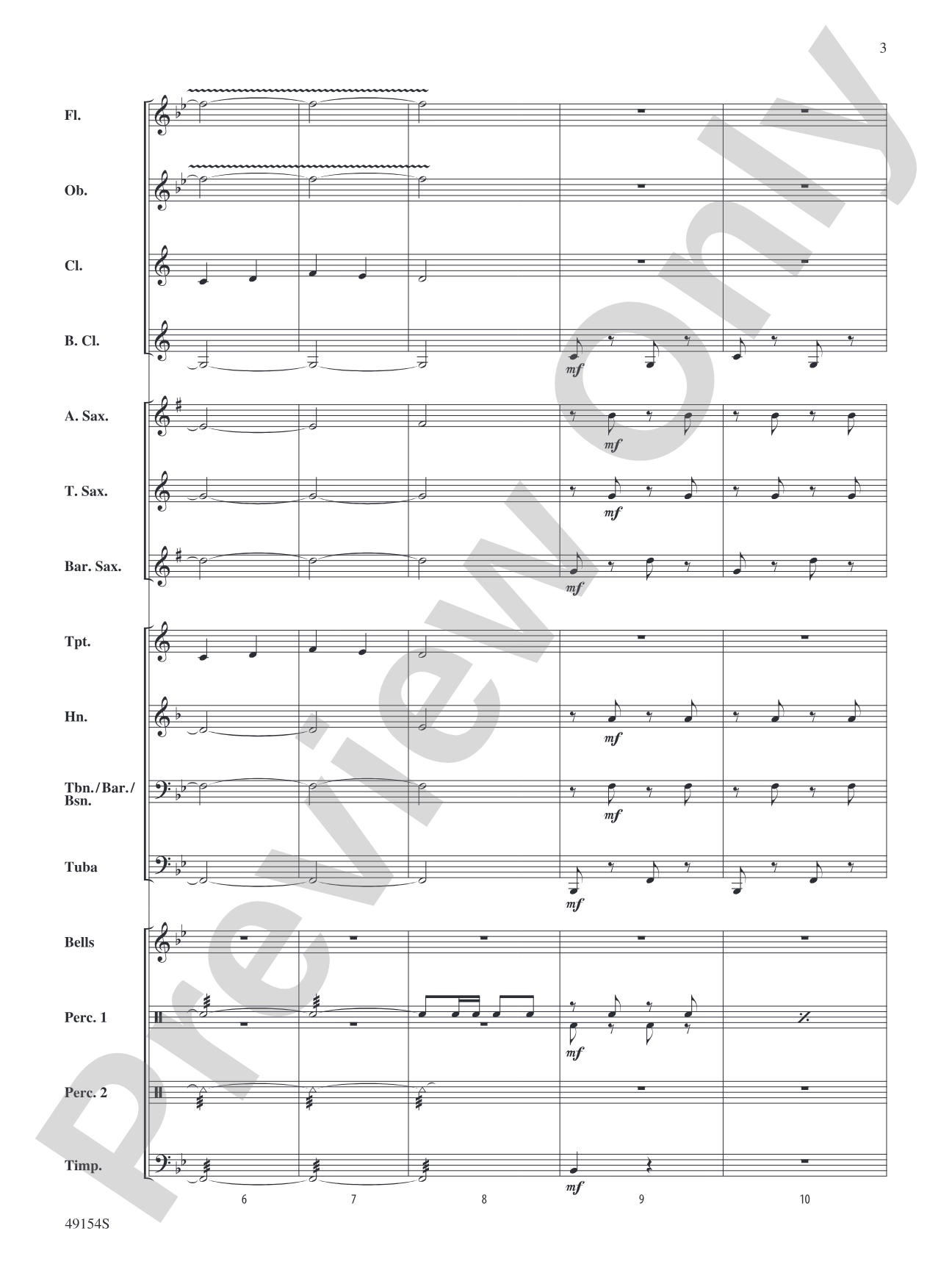 American Mountain Medley: Score