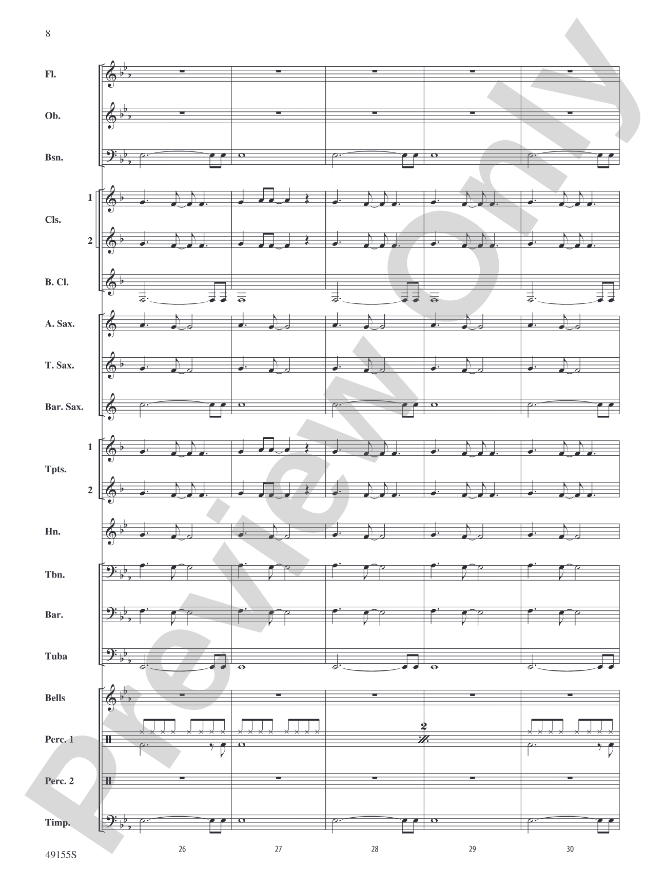 Time After Time: Concert Band Conductor Score & Parts