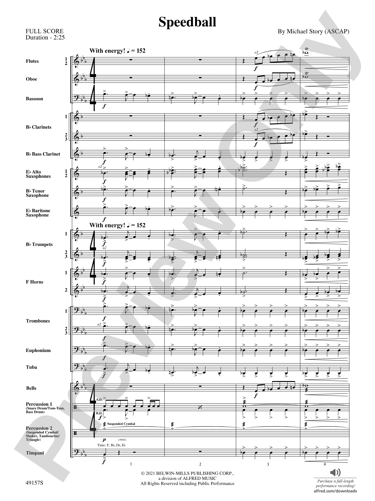 Speedball: Concert Band Conductor Score & Parts