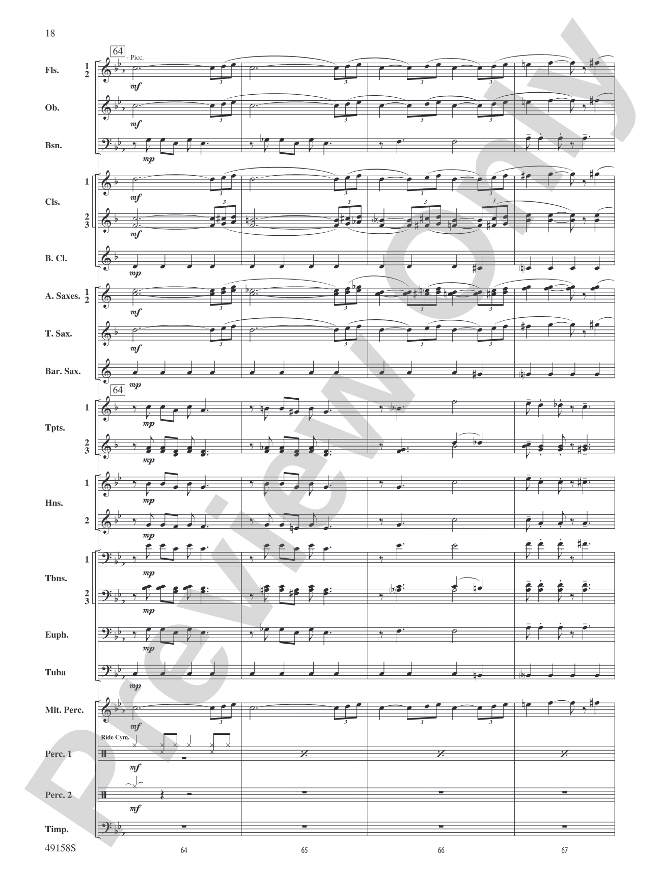 Swingin' on the Moon: Concert Band Conductor Score & Parts