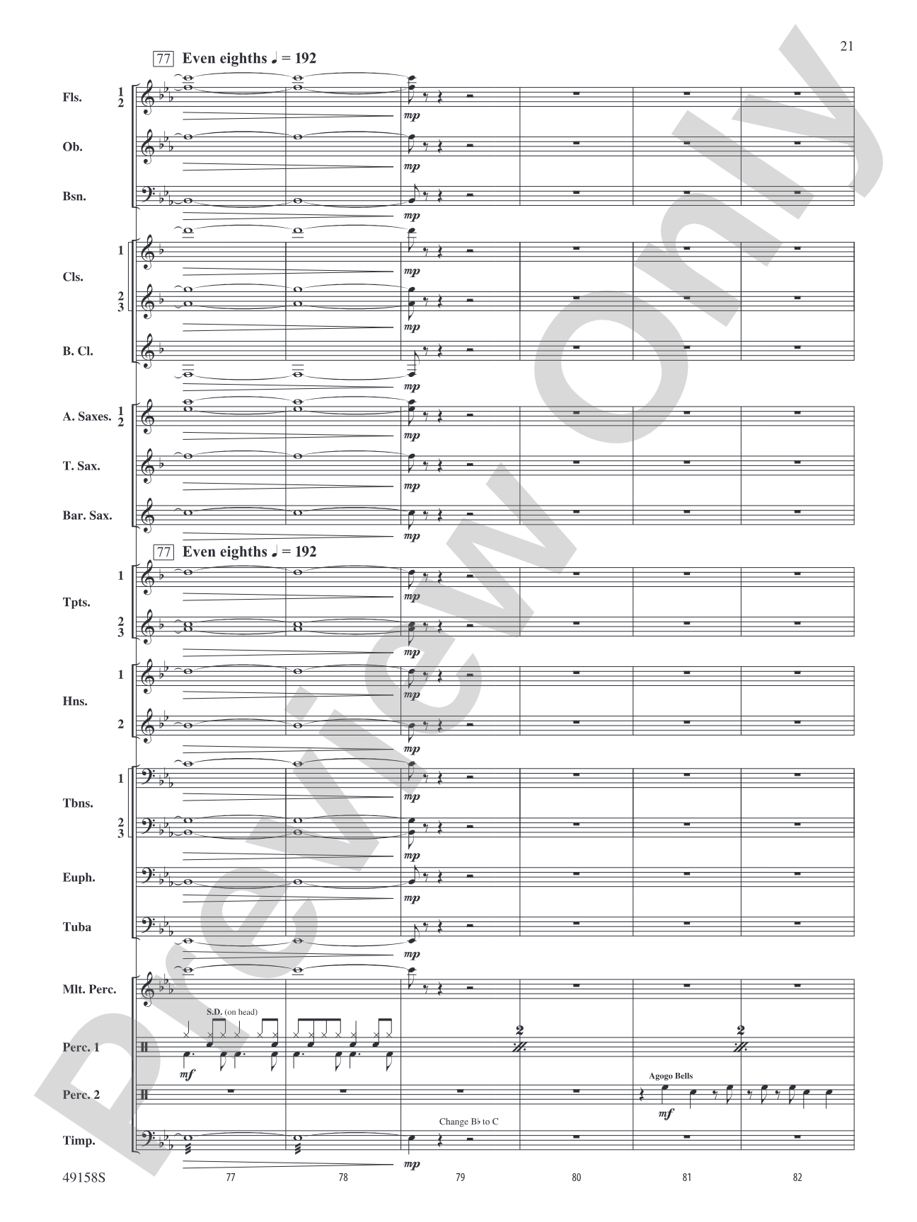 Swingin' on the Moon: Concert Band Conductor Score & Parts