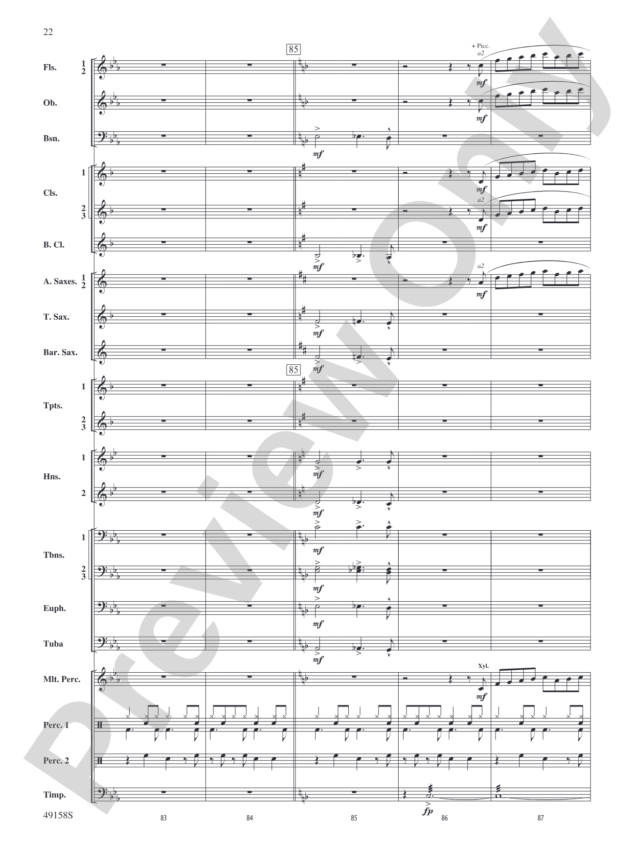Swingin' on the Moon: Concert Band Conductor Score & Parts