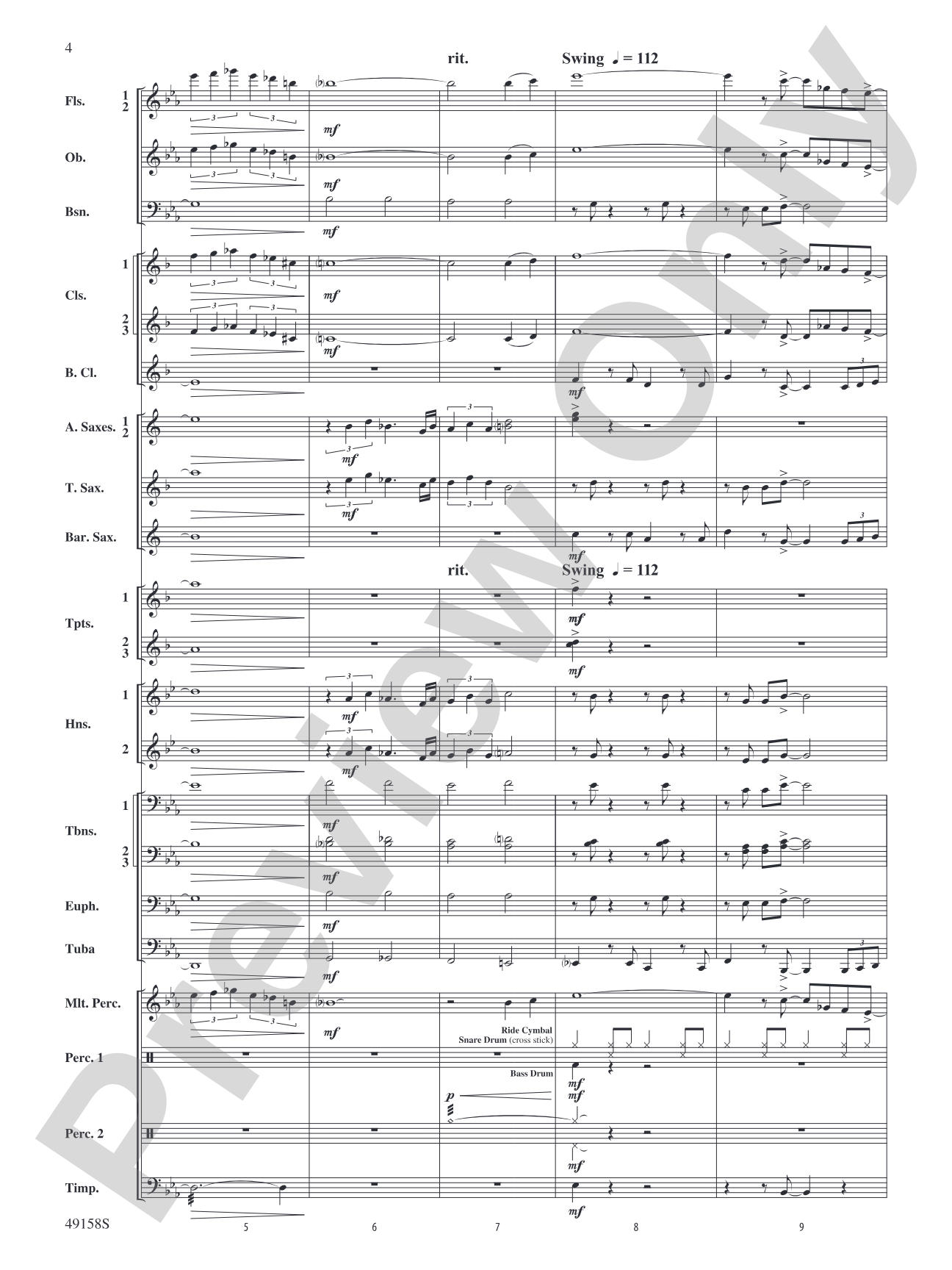 Swingin' on the Moon: Concert Band Conductor Score & Parts