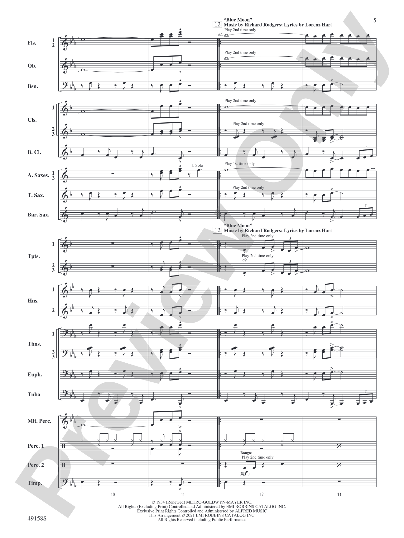 Swingin' on the Moon: Concert Band Conductor Score & Parts
