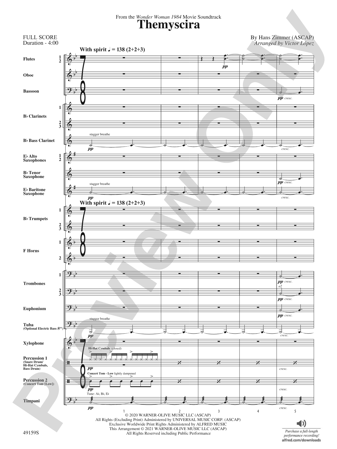 Themyscira: Concert Band Conductor Score & Parts