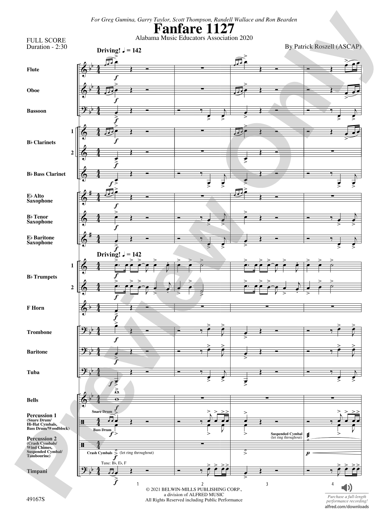 Fanfare 1127: Concert Band Conductor Score & Parts