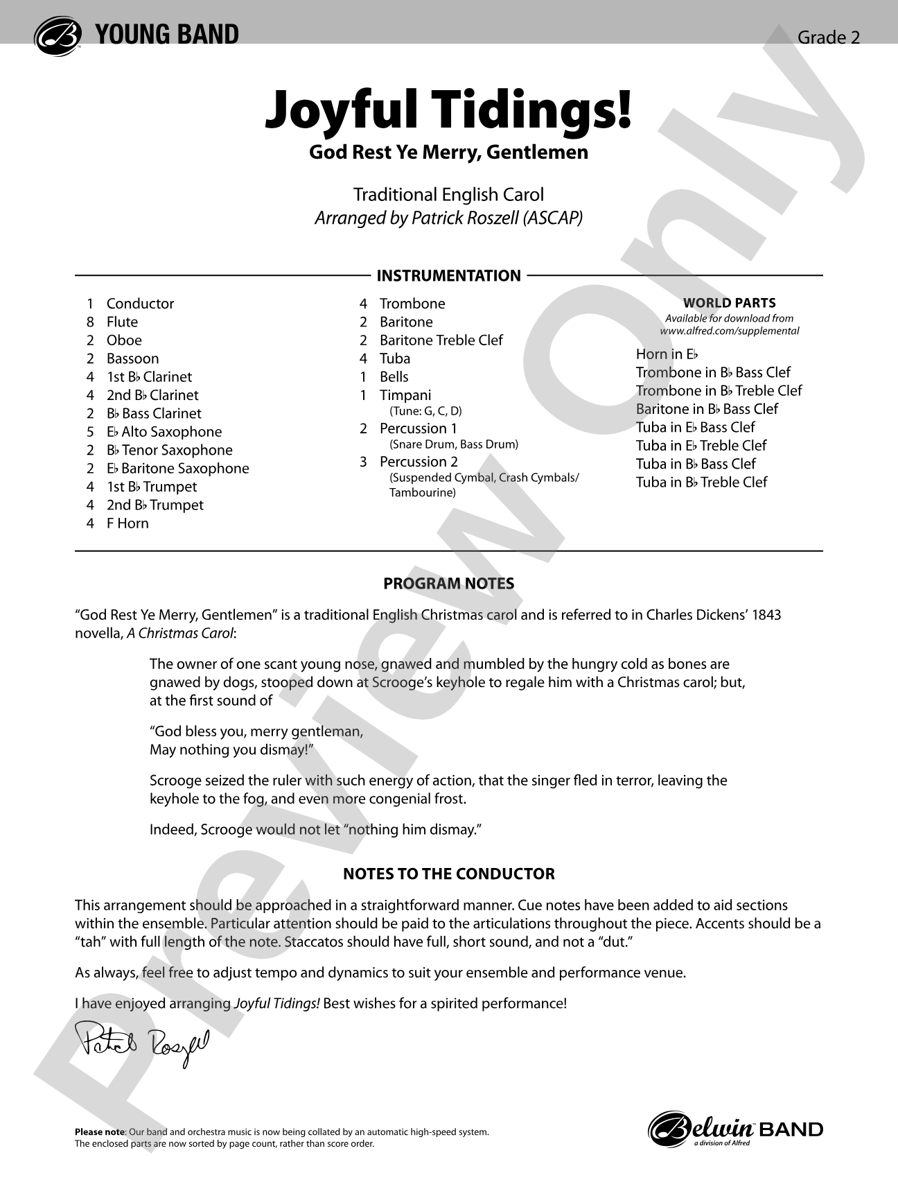 Joyful Tidings!: Concert Band Conductor Score & Parts