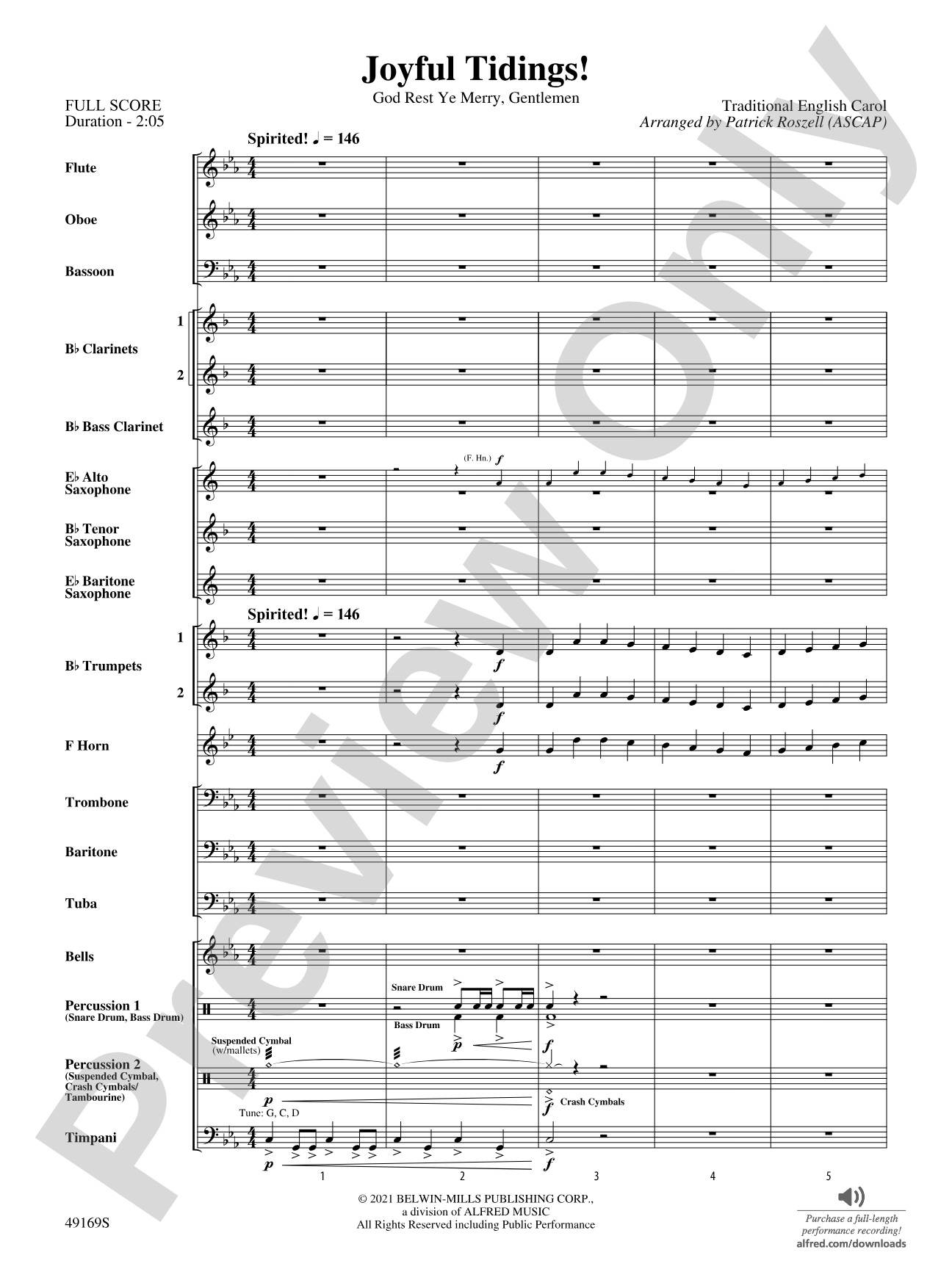 Joyful Tidings!: Concert Band Conductor Score & Parts