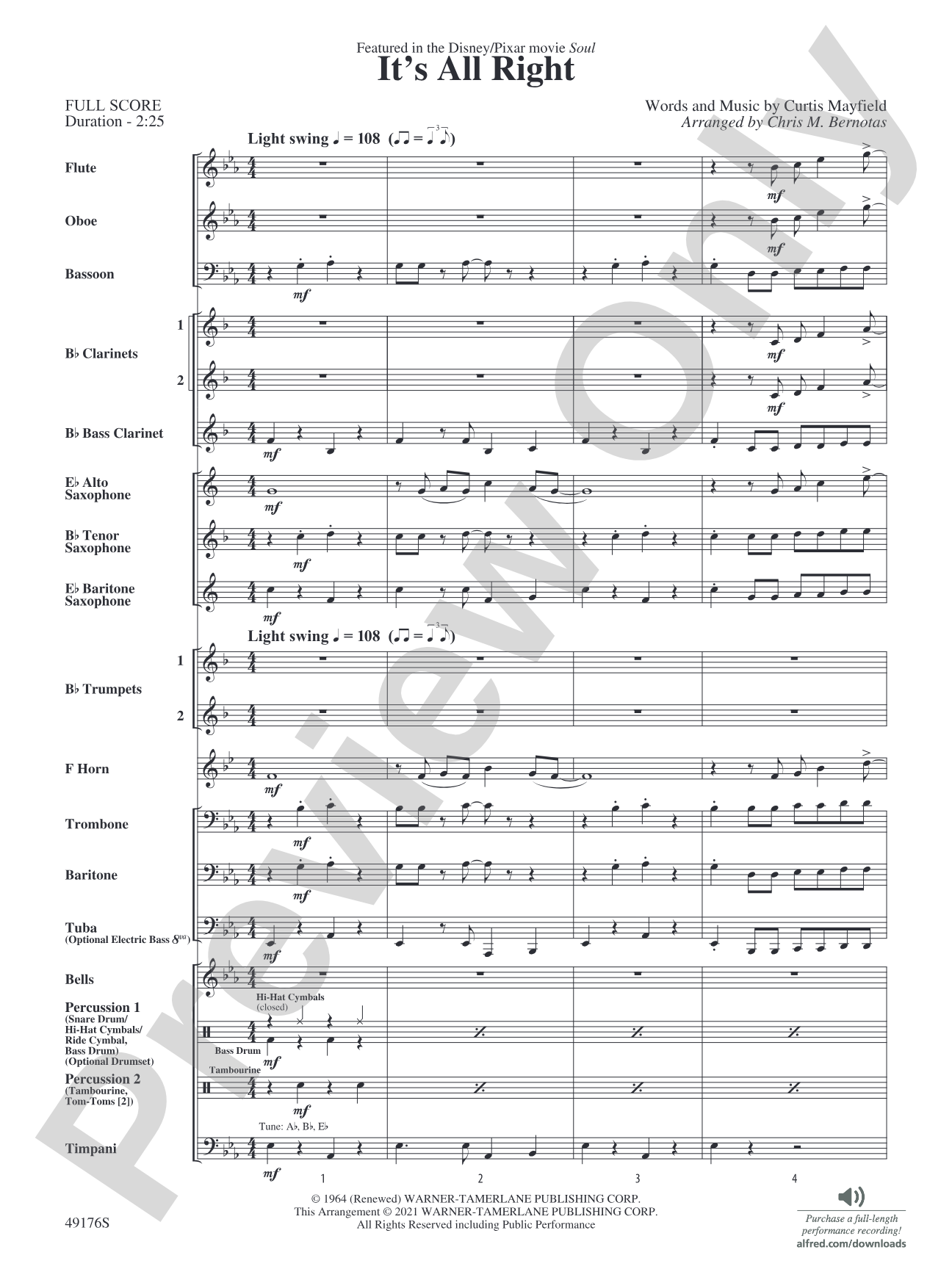 It's All Right: Concert Band Conductor Score & Parts