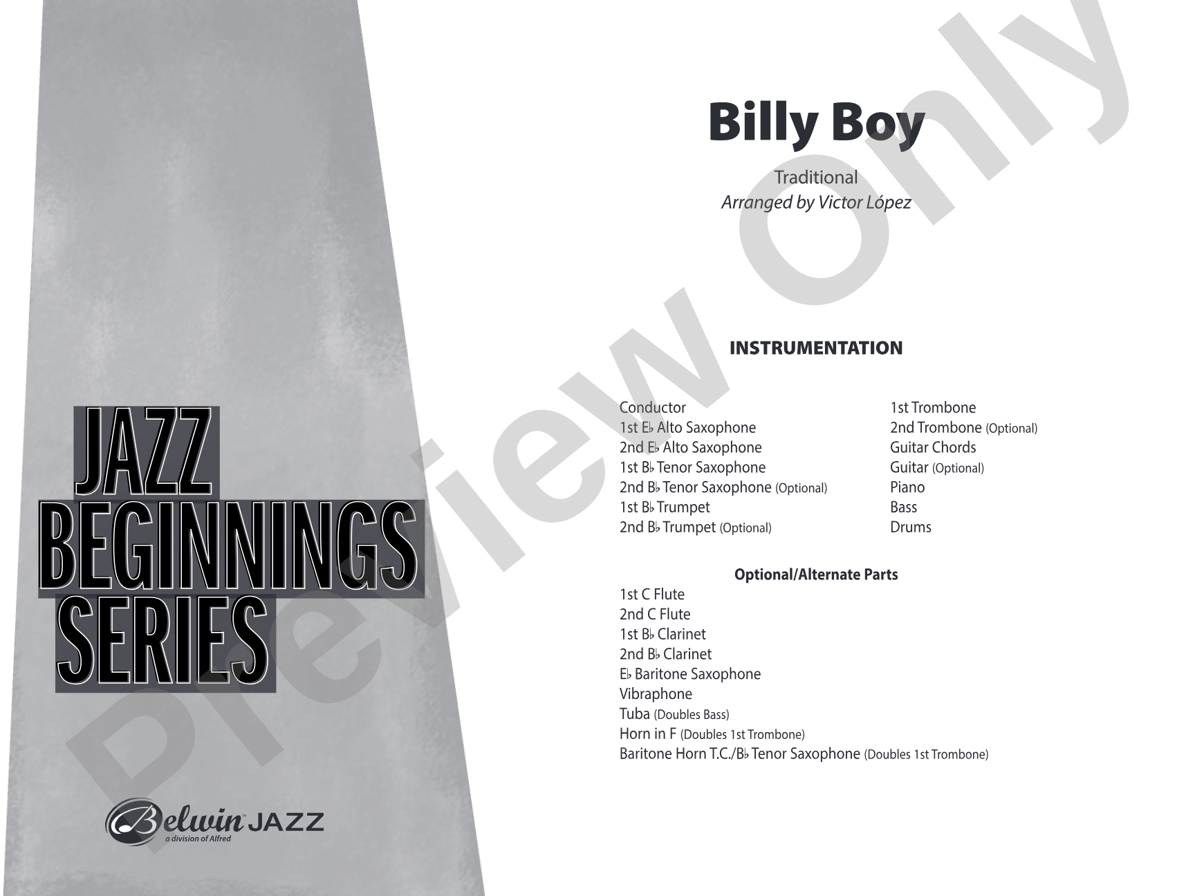 Billy Boy: Jazz Ensemble Conductor Score & Parts