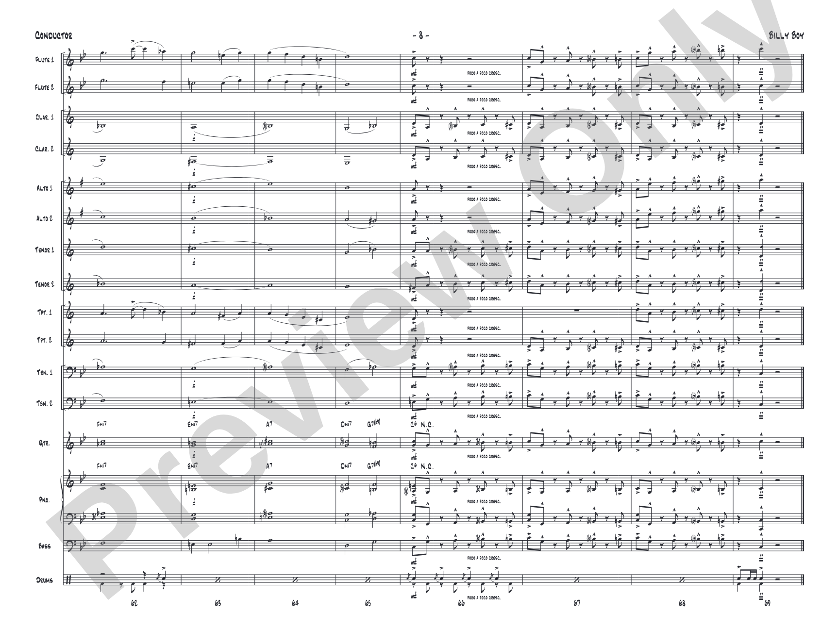 Billy Boy: Jazz Ensemble Conductor Score & Parts