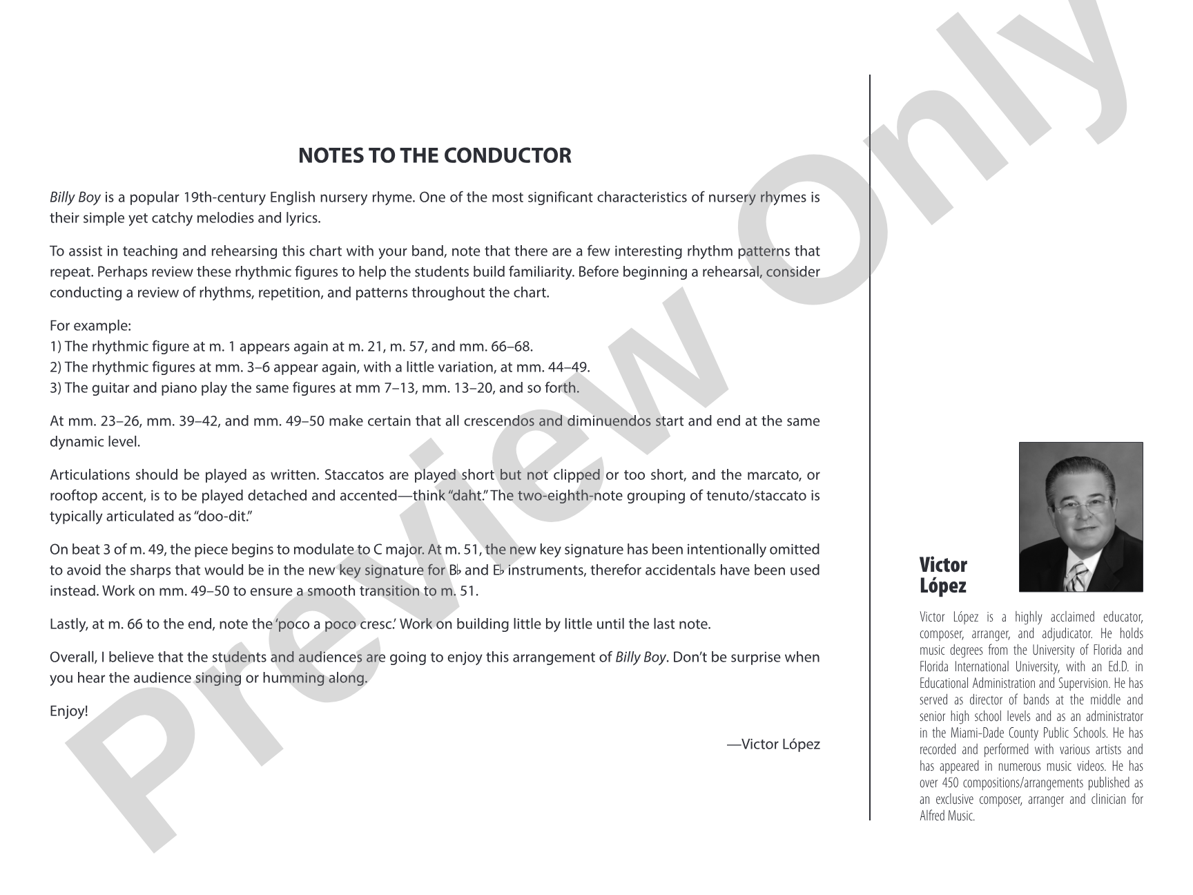Billy Boy: Jazz Ensemble Conductor Score & Parts