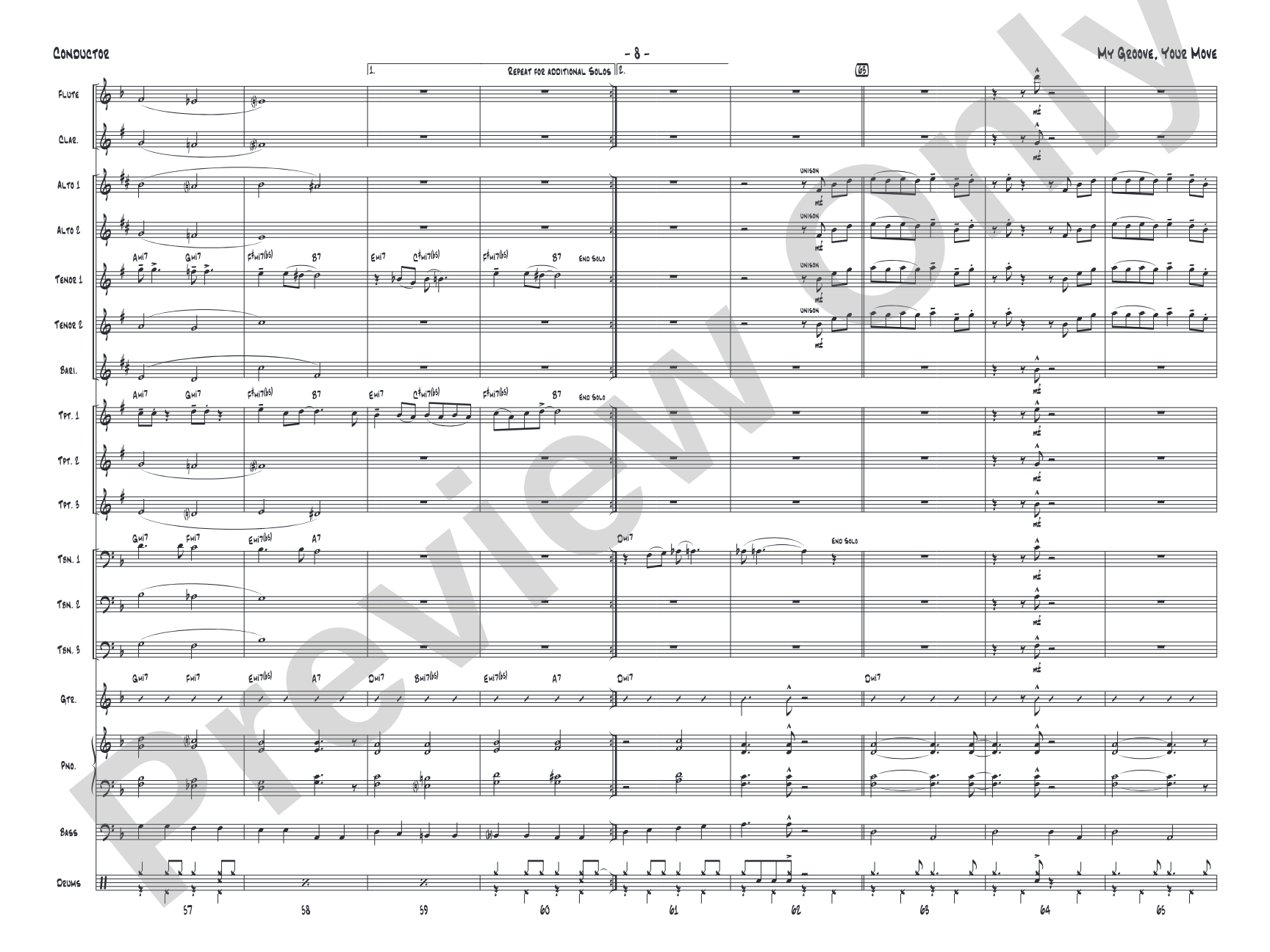 My Groove, Your Move: Jazz Ensemble Conductor Score & Parts