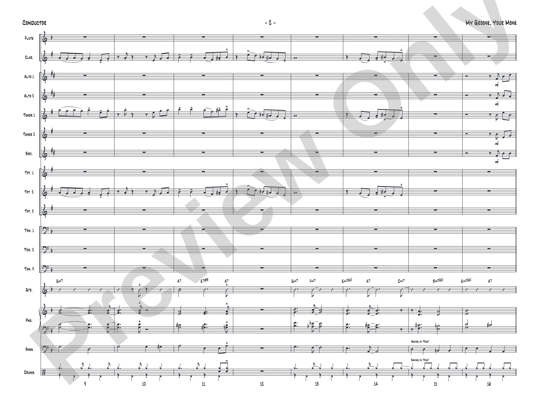 My Groove, Your Move: Jazz Ensemble Conductor Score & Parts