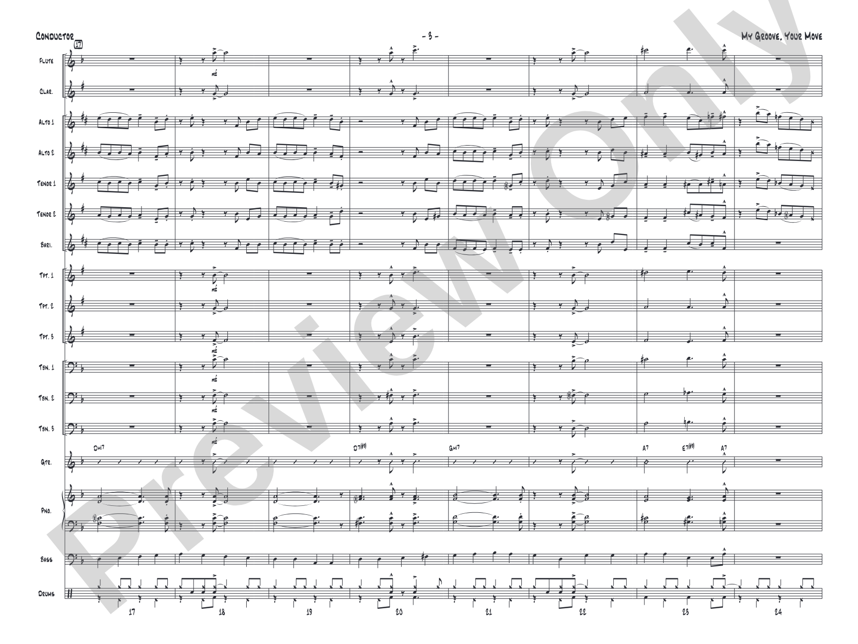My Groove, Your Move: Jazz Ensemble Conductor Score & Parts