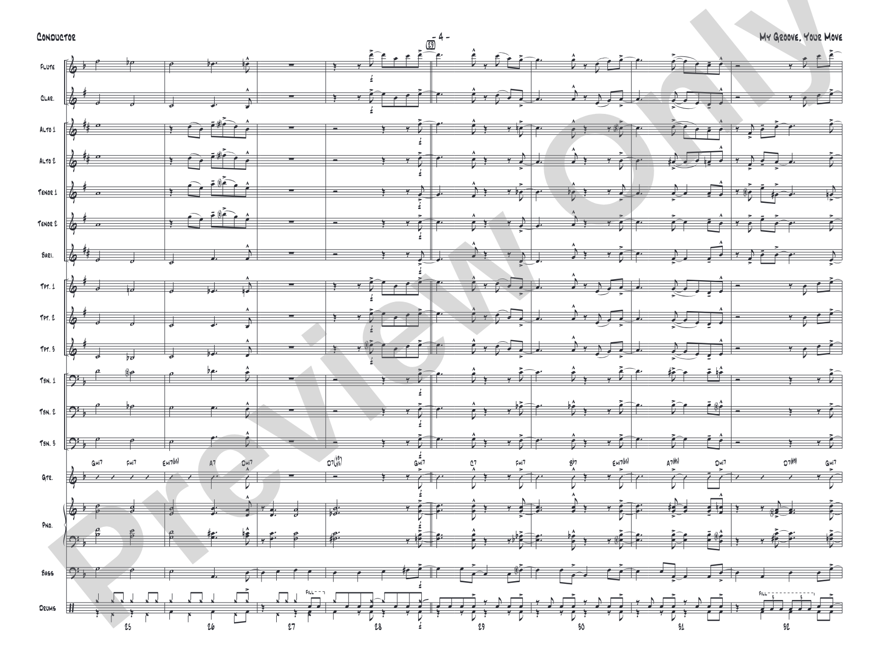 My Groove, Your Move: Jazz Ensemble Conductor Score & Parts