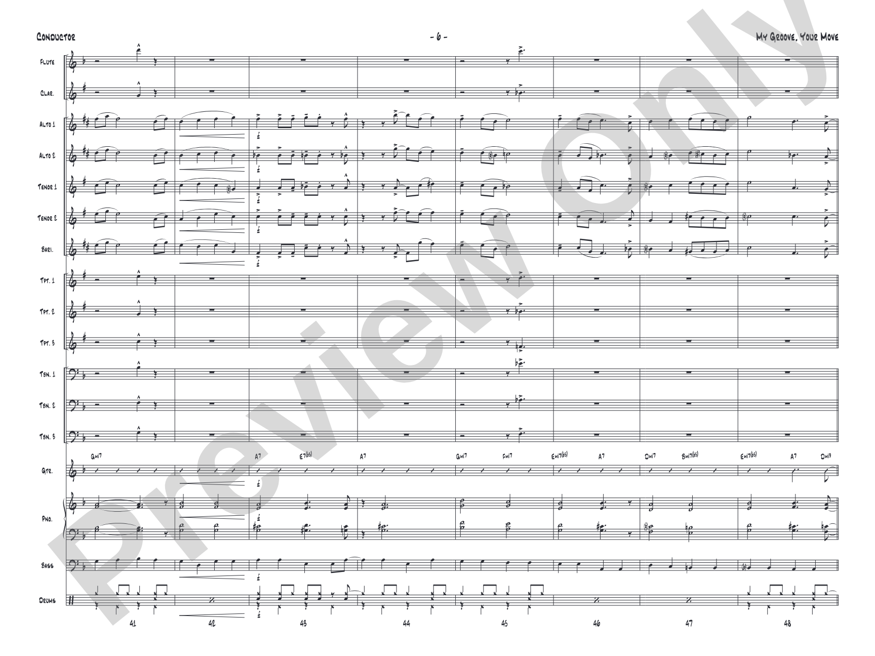 My Groove, Your Move: Jazz Ensemble Conductor Score & Parts