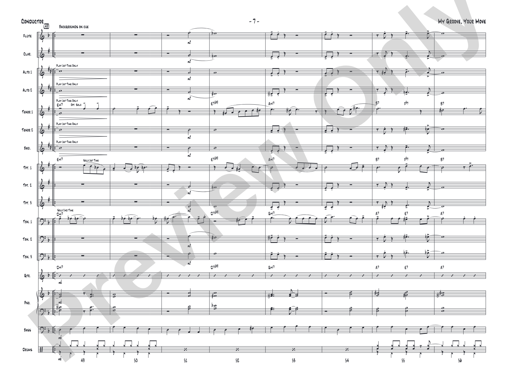 My Groove, Your Move: Jazz Ensemble Conductor Score & Parts
