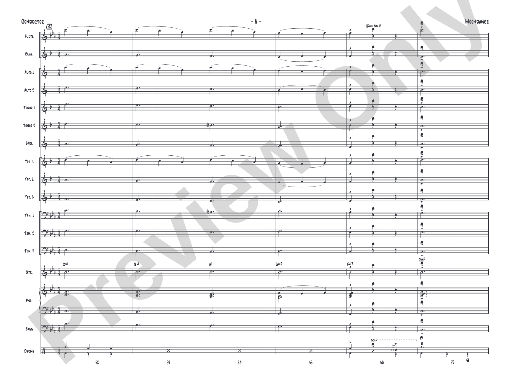 Moondance: Jazz Ensemble Conductor Score & Parts