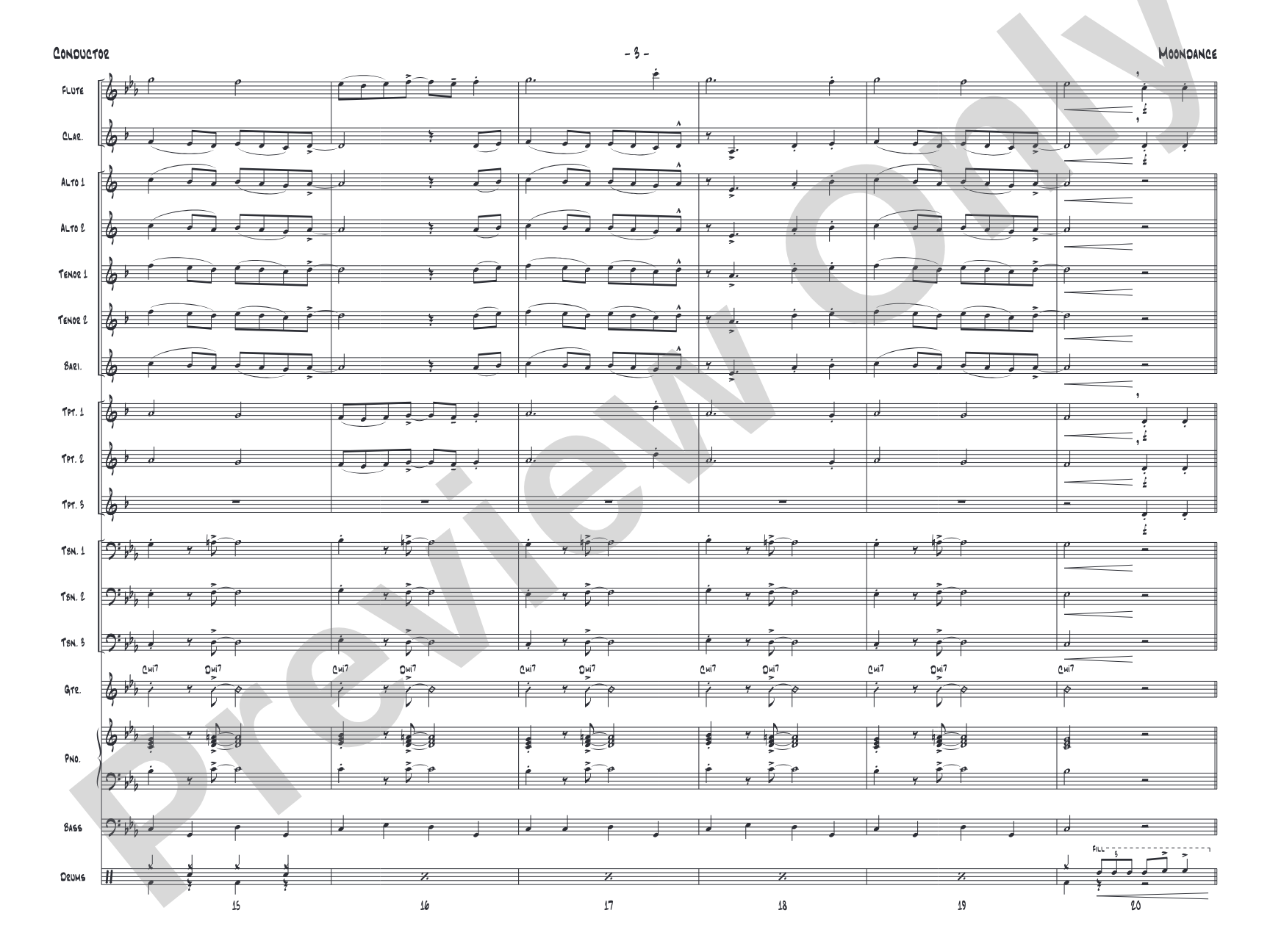 Moondance: Jazz Ensemble Conductor Score & Parts