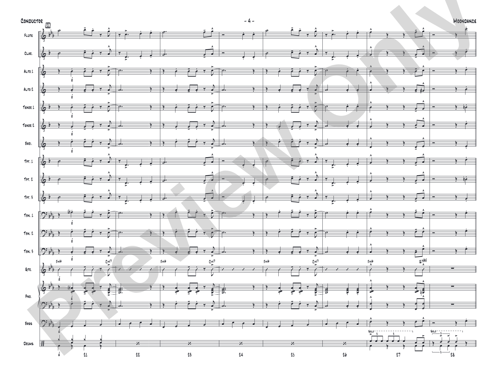 Moondance: Jazz Ensemble Conductor Score & Parts