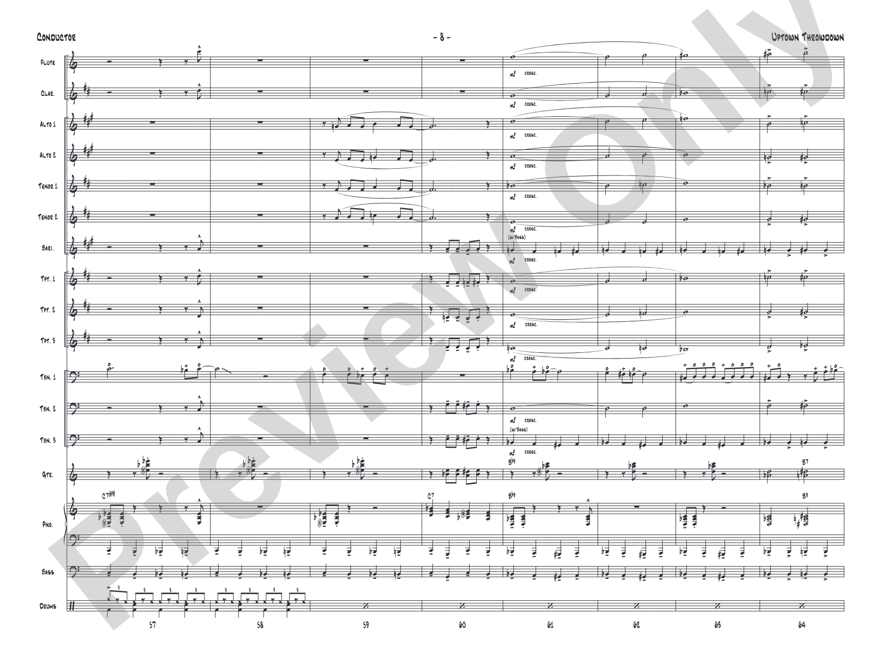 Uptown Throwdown: Jazz Ensemble Conductor Score & Parts