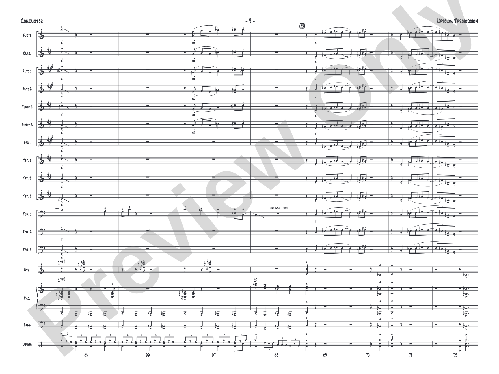 Uptown Throwdown: Jazz Ensemble Conductor Score & Parts