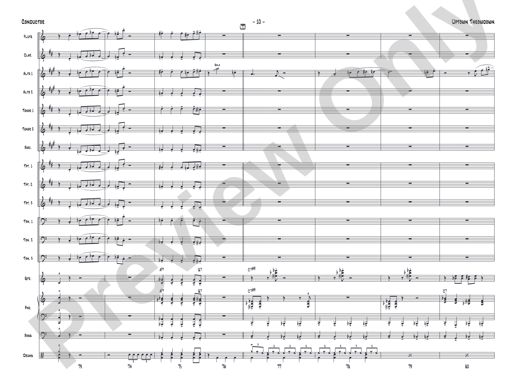 Uptown Throwdown: Jazz Ensemble Conductor Score & Parts