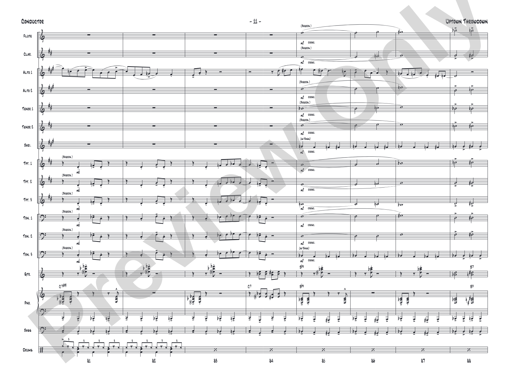 Uptown Throwdown: Jazz Ensemble Conductor Score & Parts