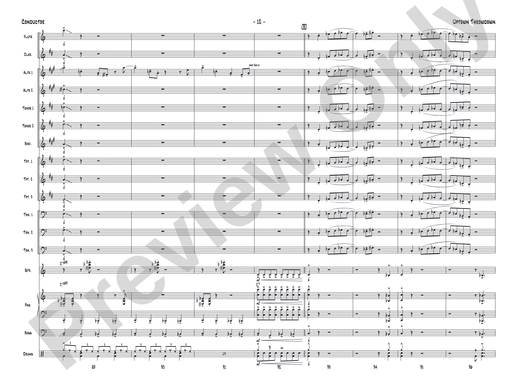 Uptown Throwdown: Jazz Ensemble Conductor Score & Parts