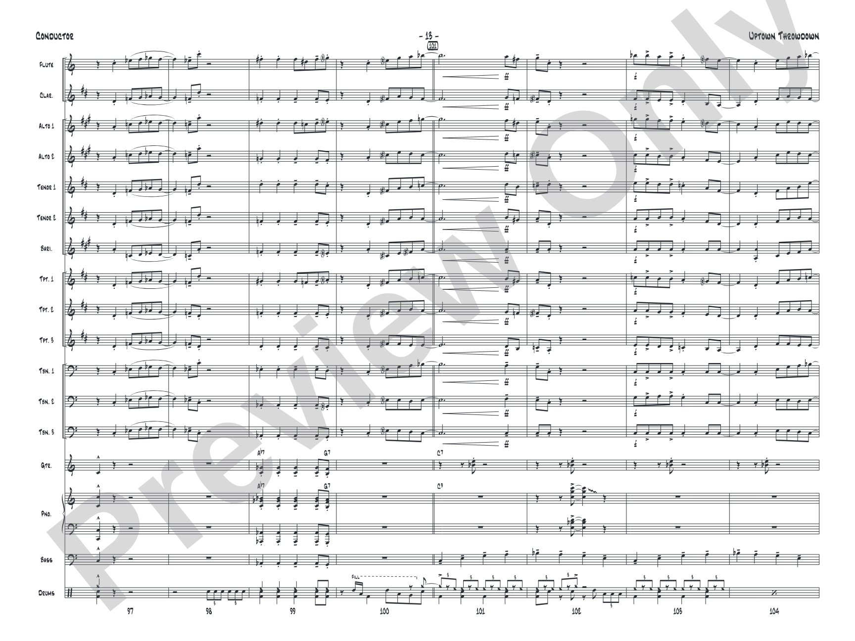 Uptown Throwdown: Jazz Ensemble Conductor Score & Parts