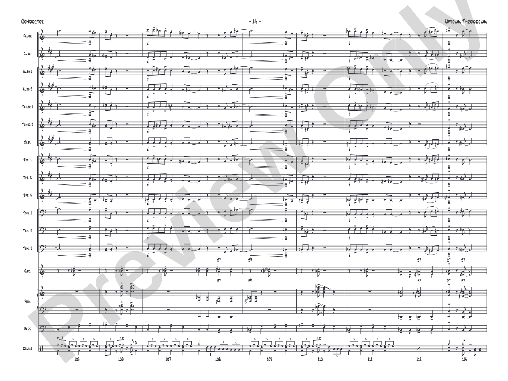Uptown Throwdown: Jazz Ensemble Conductor Score & Parts
