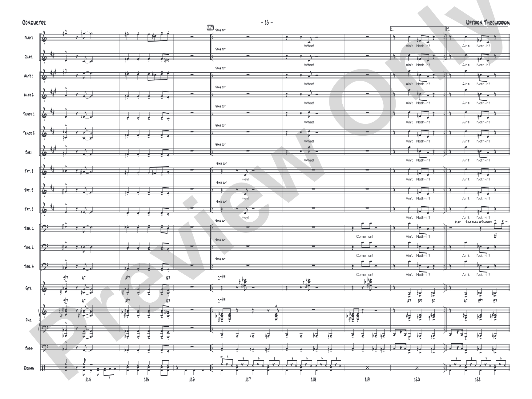 Uptown Throwdown: Jazz Ensemble Conductor Score & Parts