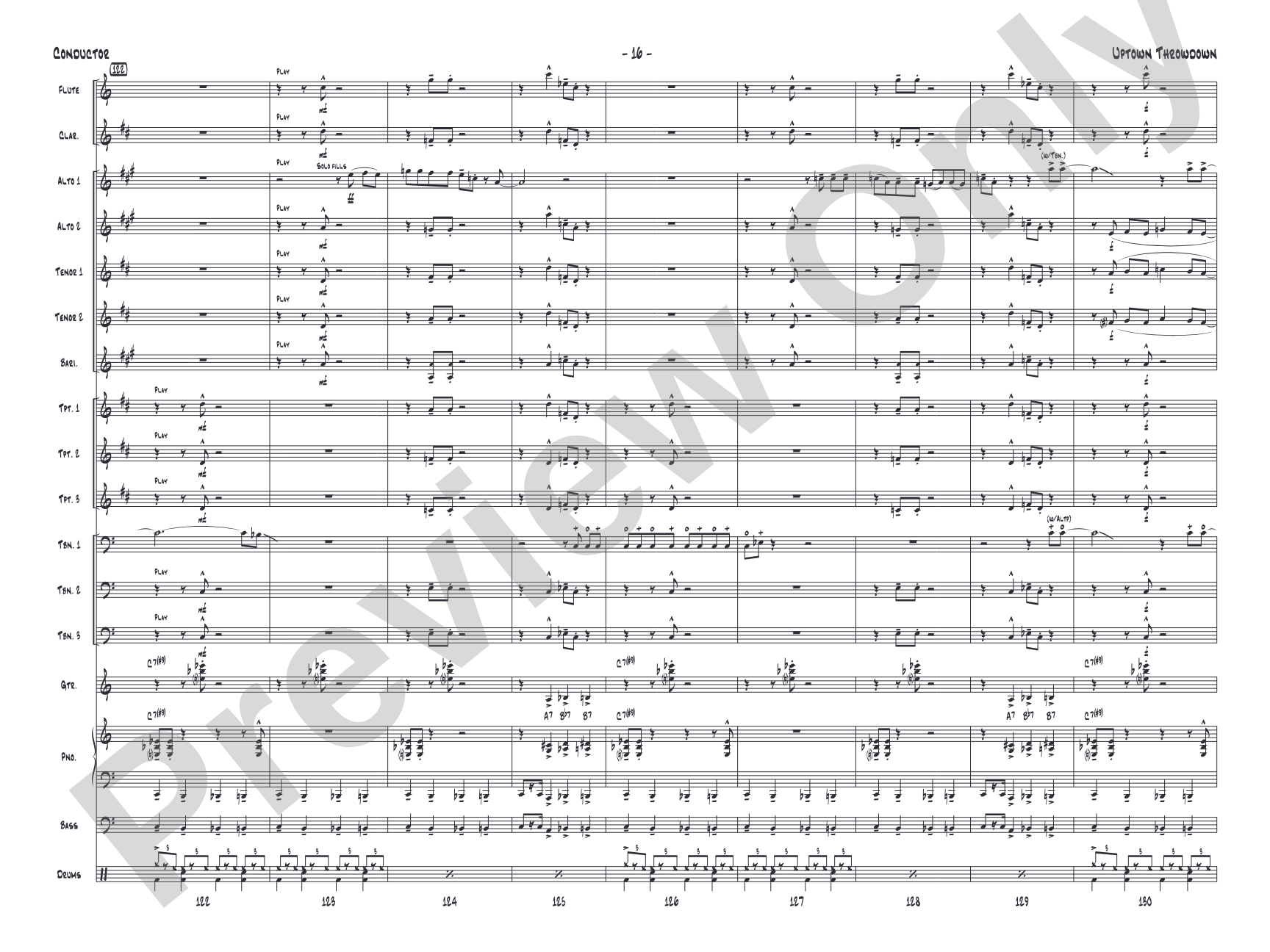Uptown Throwdown: Jazz Ensemble Conductor Score & Parts