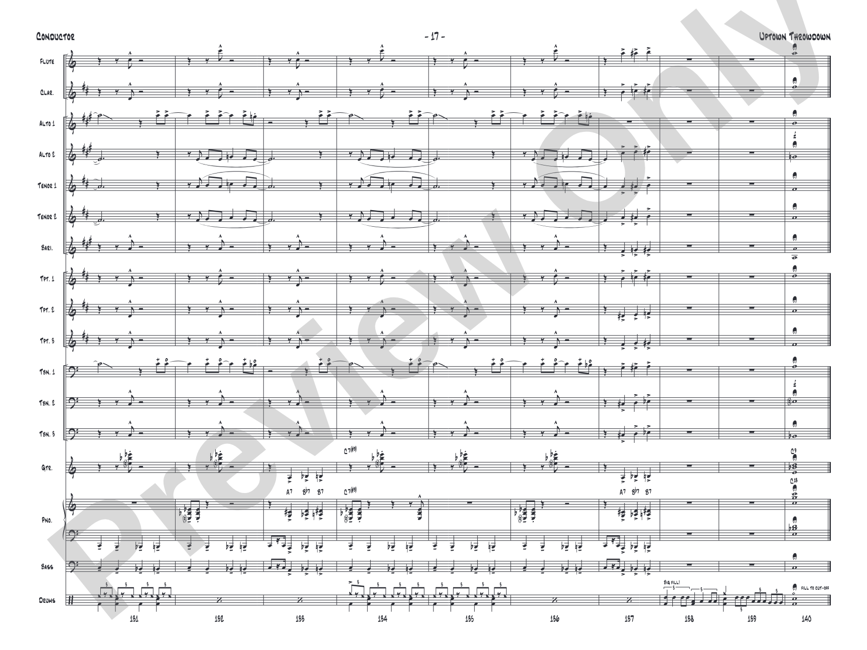 Uptown Throwdown: Jazz Ensemble Conductor Score & Parts