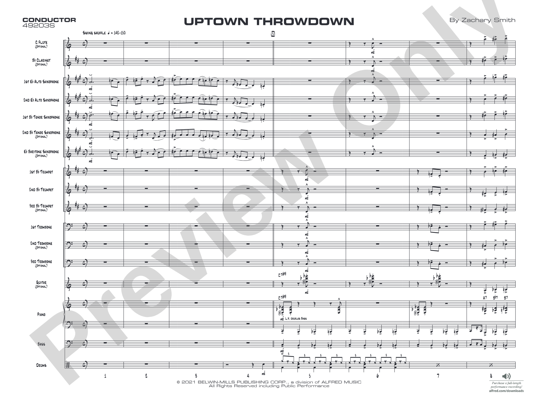 Uptown Throwdown: Jazz Ensemble Conductor Score & Parts
