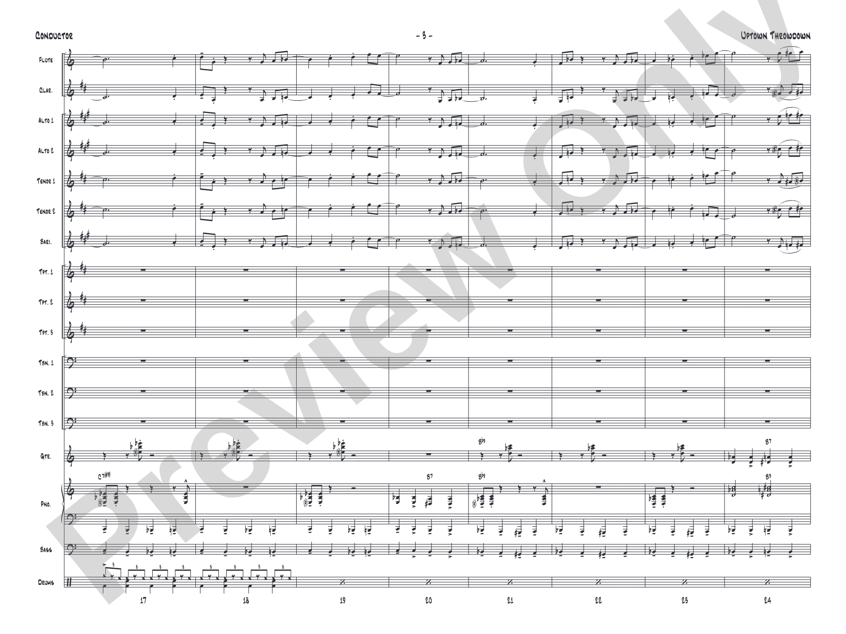 Uptown Throwdown: Jazz Ensemble Conductor Score & Parts
