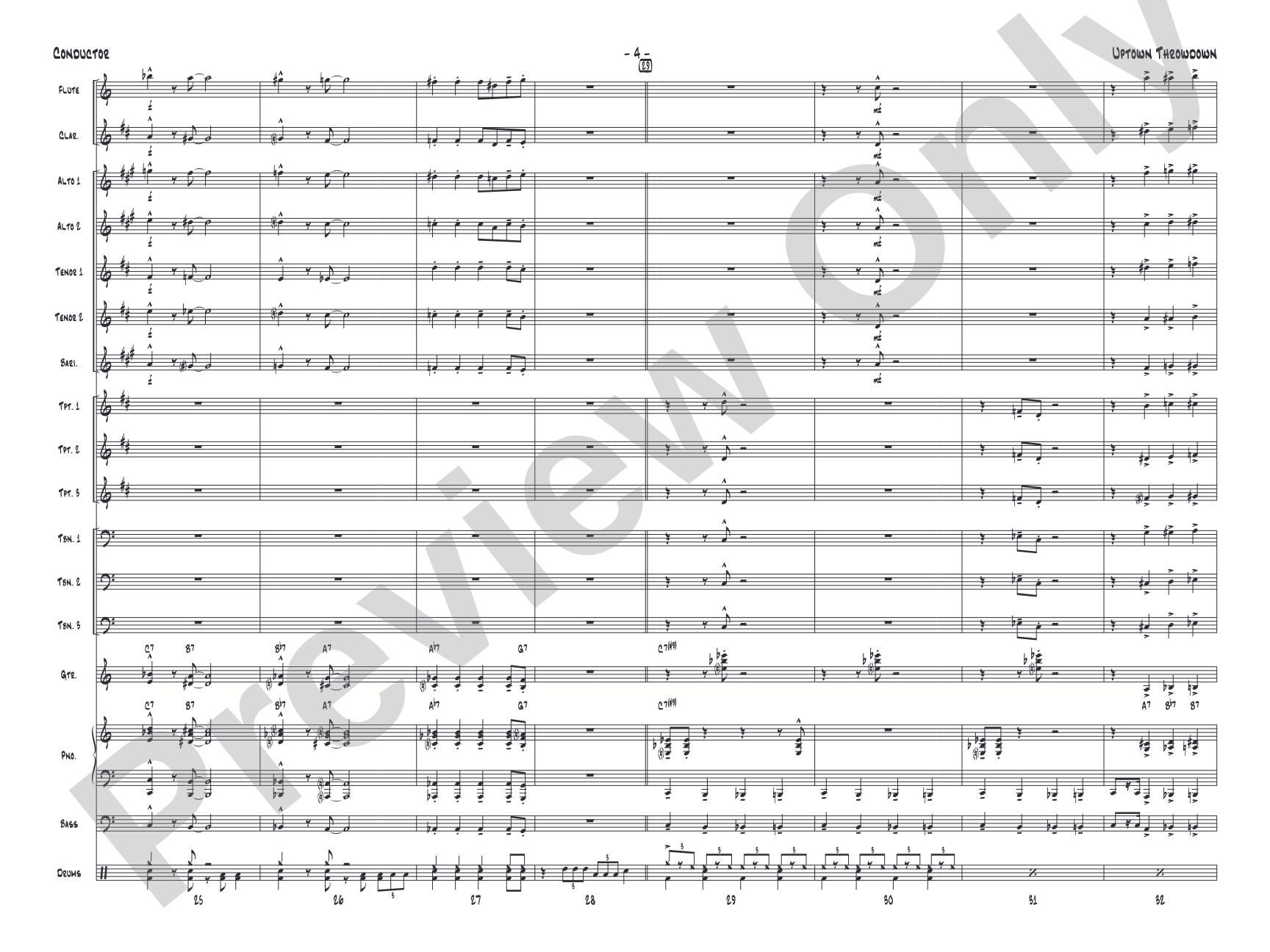 Uptown Throwdown: Jazz Ensemble Conductor Score & Parts