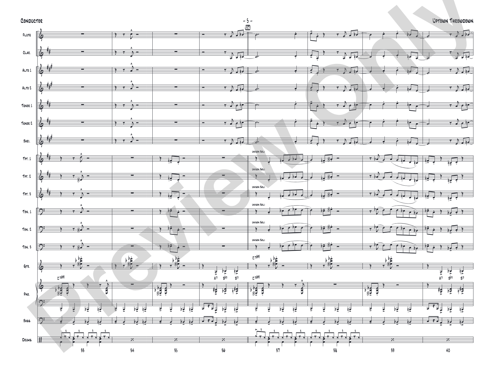 Uptown Throwdown: Jazz Ensemble Conductor Score & Parts