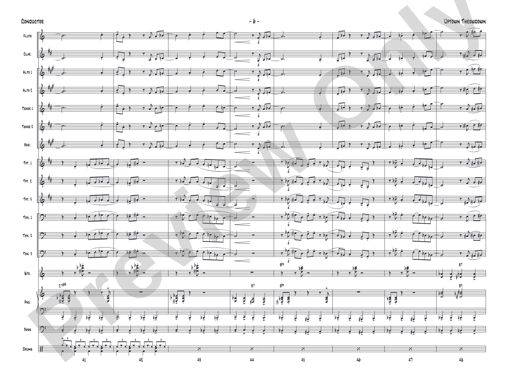 Uptown Throwdown: Jazz Ensemble Conductor Score & Parts